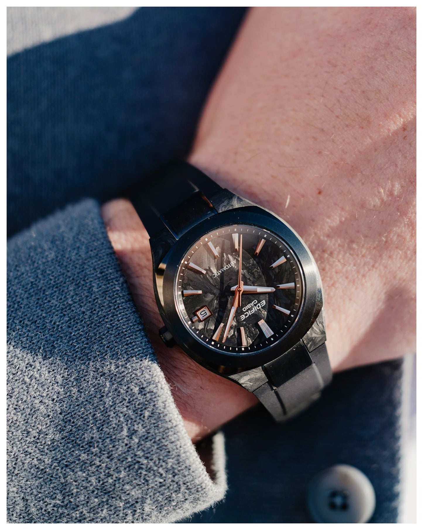 Casio EDIFICE EFK-200XPB-1AJF AUTOMATIC — Forged Carbon Case & Dial Sapphire Glass Mechanical