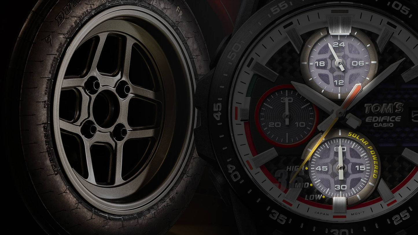 Casio EDIFICE EFS-S641TMS-1AJR TOM'S 50th Anniversary Edition — Solar Sapphire Glass Leather Band