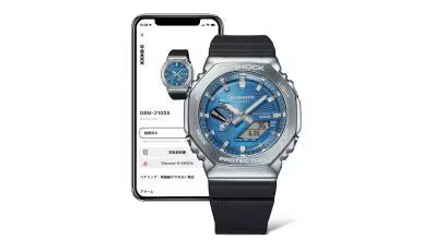 Casio G-SHOCK GBM-2100A-2BJF — Blue Dial Metal Bezel Bluetooth Tough Solar