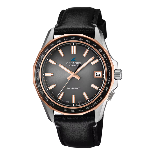 Casio OCEANUS OCW-S400RL-8AJR Manta S400 — Bluetooth Multi-Band 6 Tough Solar Titanium Leather (Limited 300)