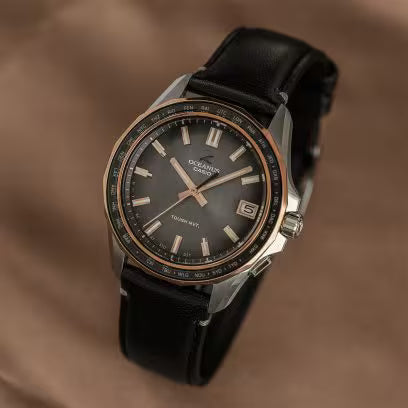 Casio OCEANUS OCW-S400RL-8AJR Manta S400 — Bluetooth Multi-Band 6 Tough Solar Titanium Leather (Limited 300)