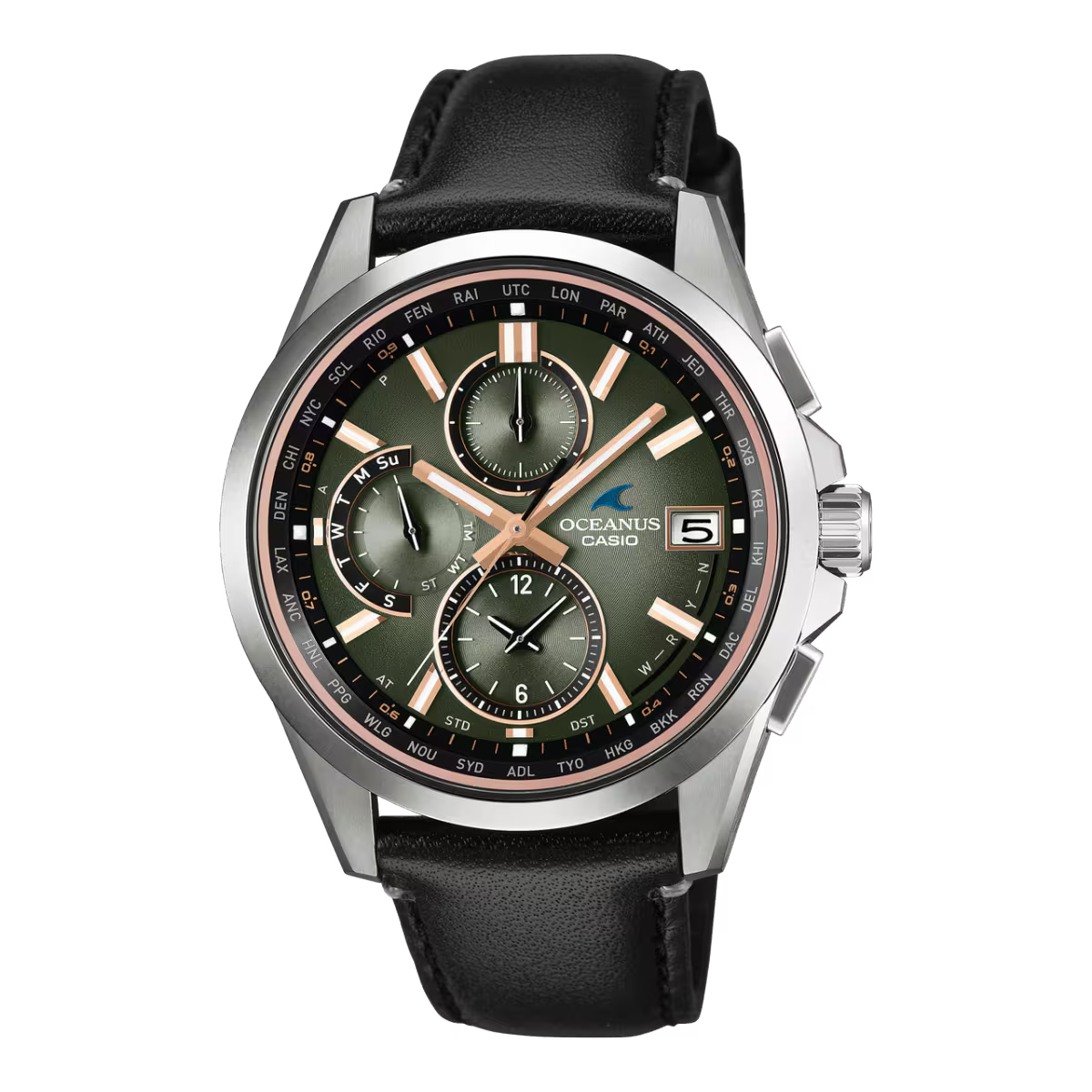 Casio OCEANUS OCW-T2600RL-3AJR Classic Line — Multi-Band 6 Tough Solar Titanium Leather Band (Limited 500)
